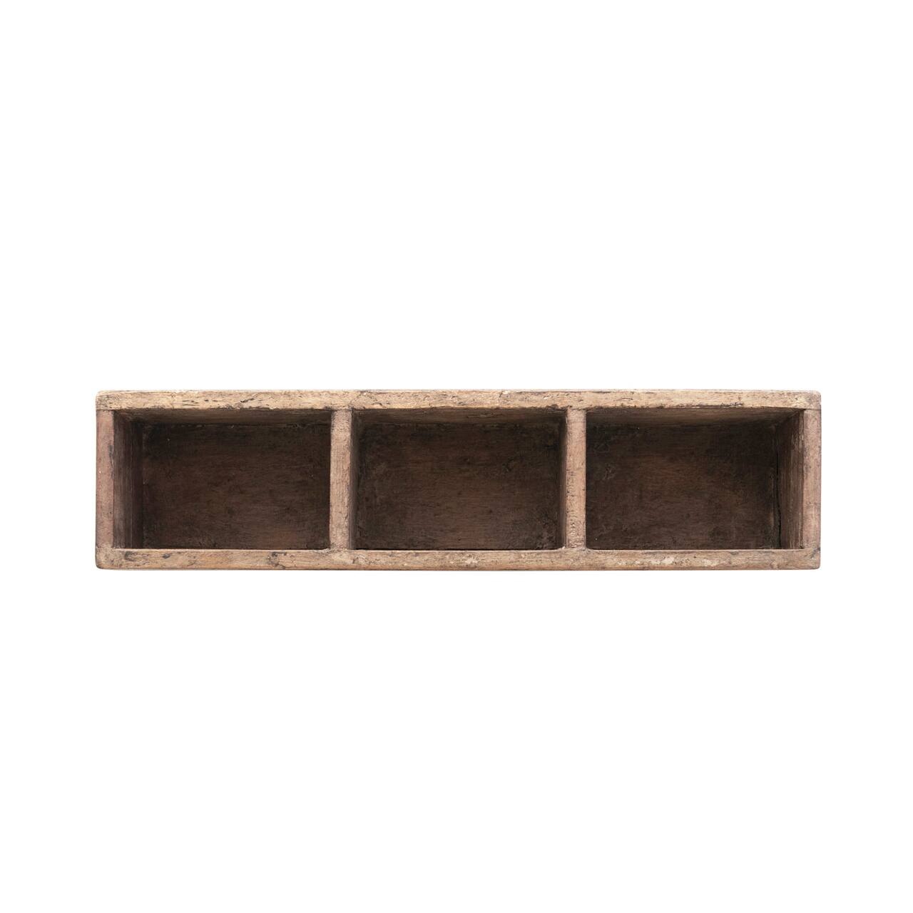 Hello Honey® 20" Reclaimed Wood 3-Section Wall Container